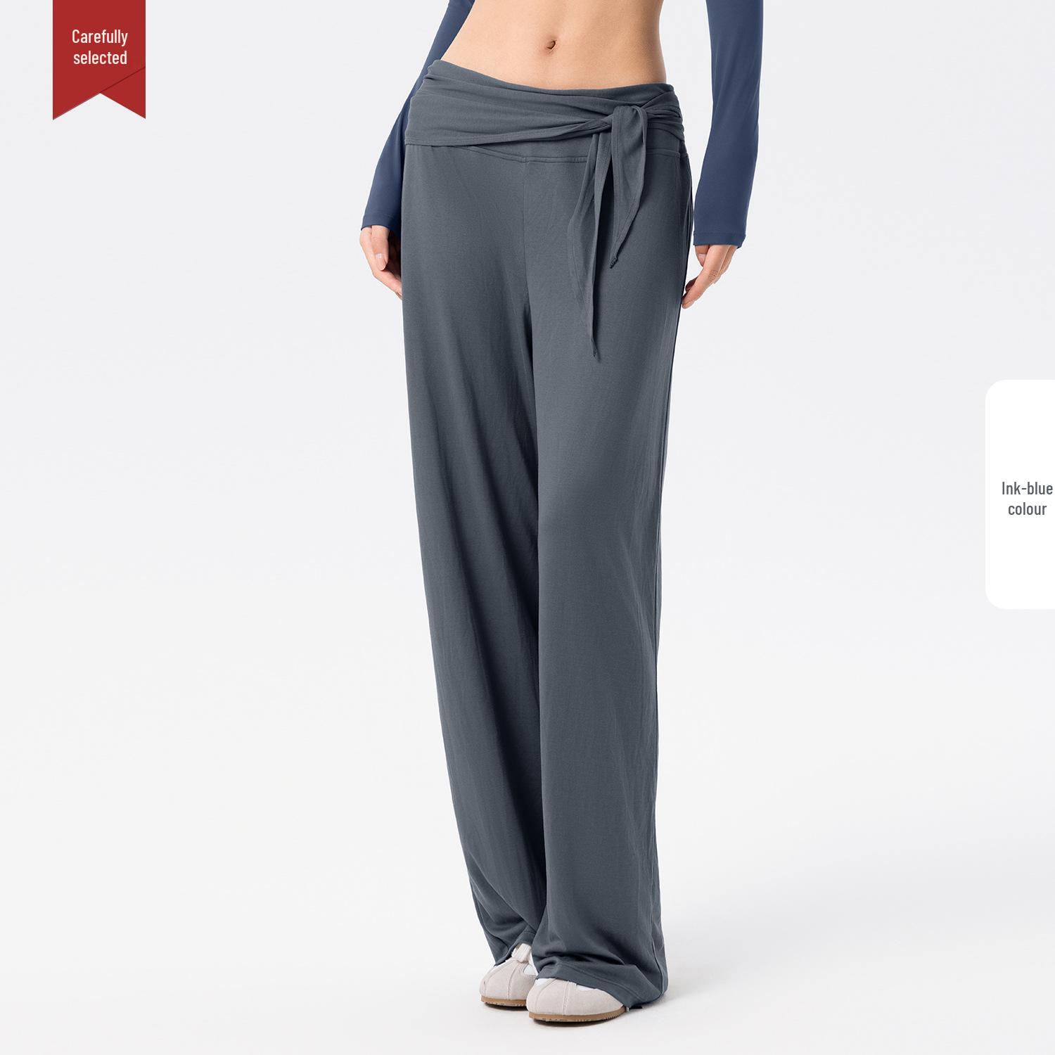 

Women s Draping Wide-Leg Pants: Loose, Breathable, with Detachable Belt, Slimming Straight Leg, Perfect for Sports and Casual Wear XL