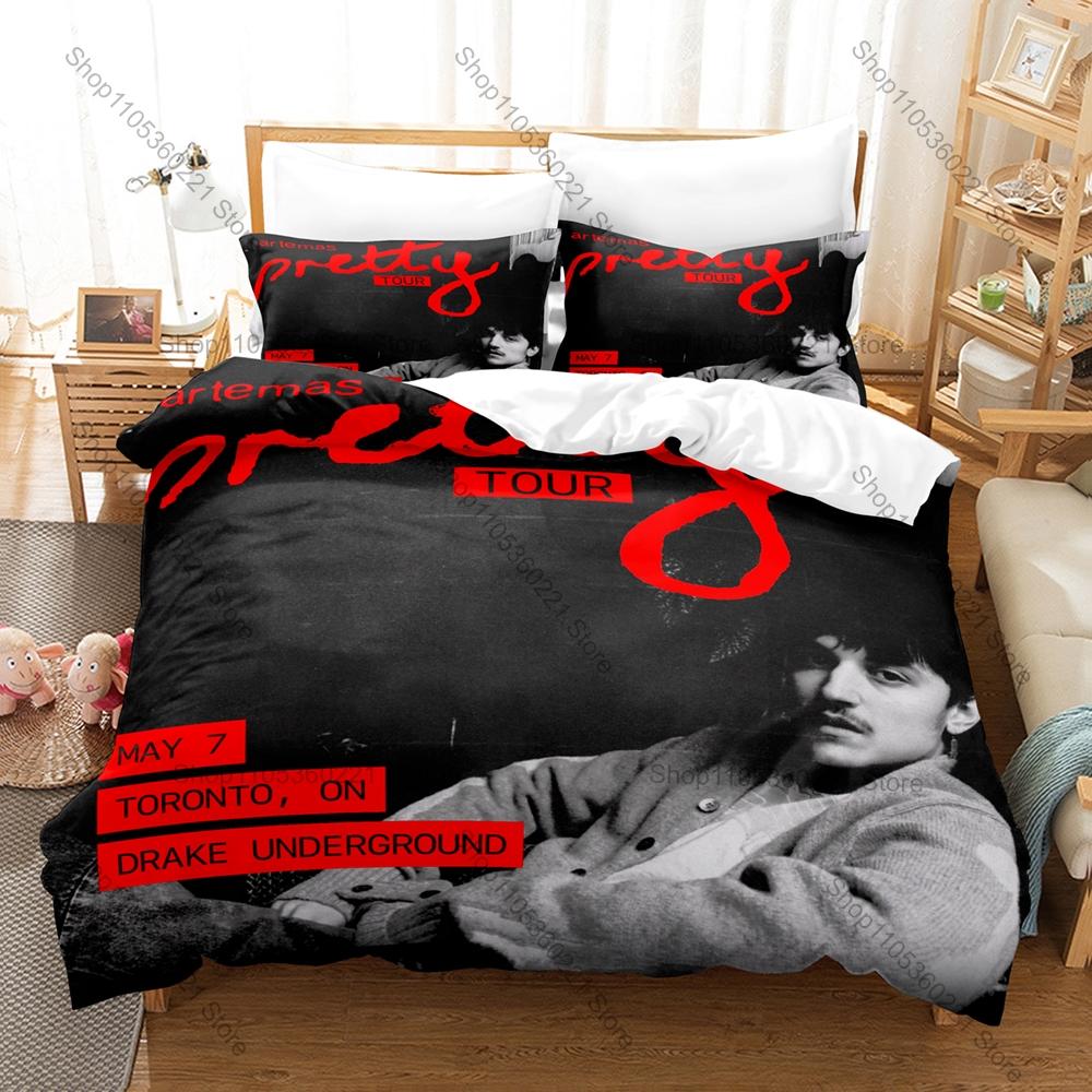 Cool Artemas The Americas Tour Duvet Cover + 2 Pillowcases Alt Pop Singer 3D Print Polyester Bedding Fan Bedroom Decor