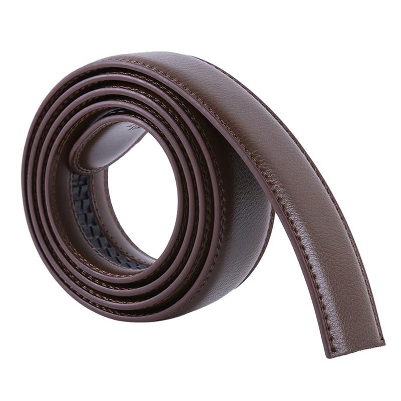 

Мужское автоматическое полотно ремня 3,5 см без пряжки Высококачественная сменная полоса ремня Мужской ремень коричневый