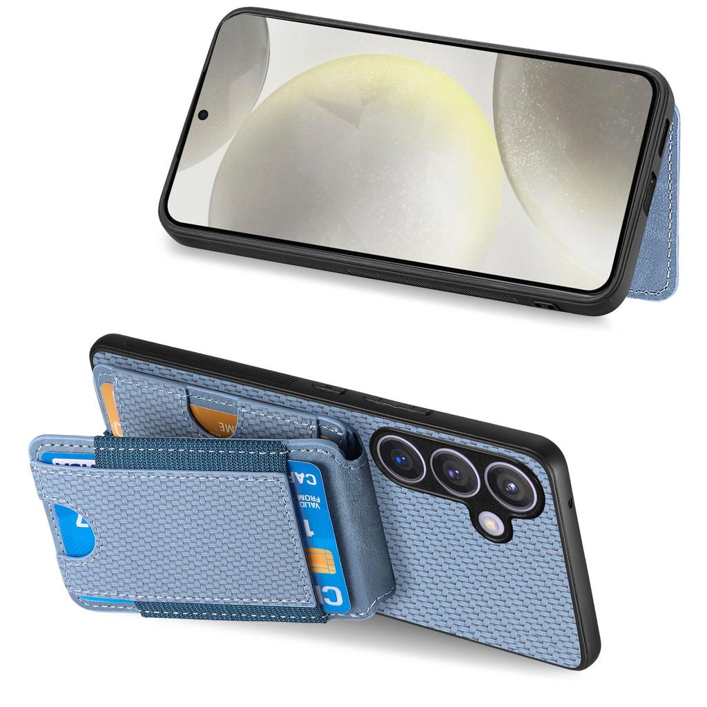 Pouzdro pro Samsung Galaxy S25+ s držákem karet a stojánkem, kožené, zadní kryt
