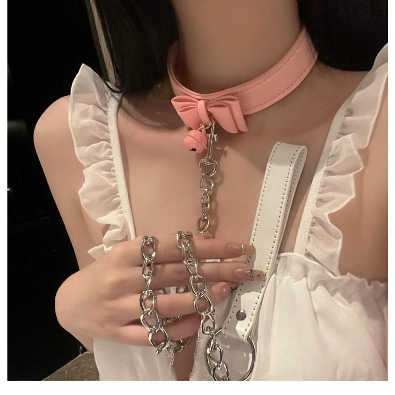 Bows Bell Necklace for Women, Neckband, Collar, Accessory, Necklace Chain, Sexy Collar Chain