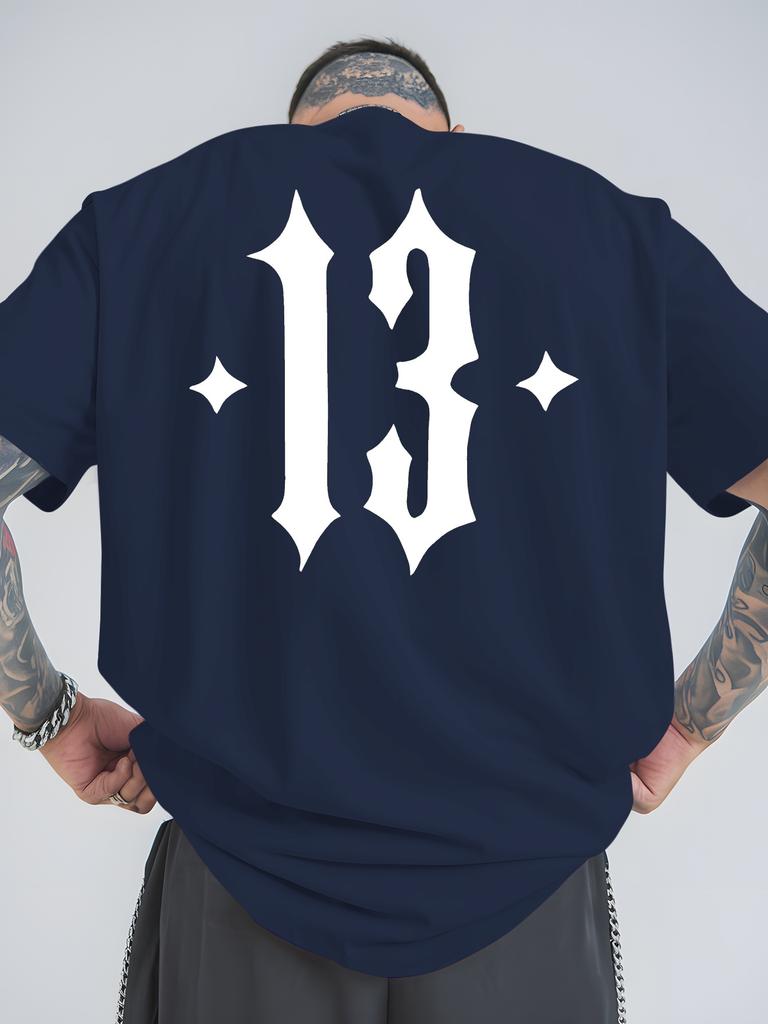 Men's Women Number 13 T Shirt Polyester Tee Streetwear Oversize Summer Novelty Creativity Fashion Loose Top Short Sleeve Breathable