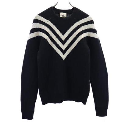 Adidas Trefoil Logo Long Sleeve Knit XS Black Sweater Men's Used