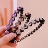 Vintage Headwear Non-slip Wave Flower Crystal Korean Style Hairbands Thin Headband Women Hair Hoop