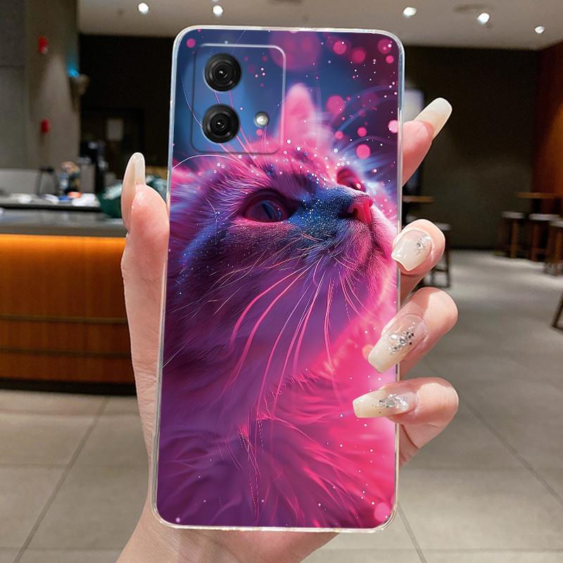 Casing For Motorola Moto G84 G85 5G Case Aesthetic Fashion Cute Cat Astronaut Soft Silicone Back Cover Transparent Phone Case