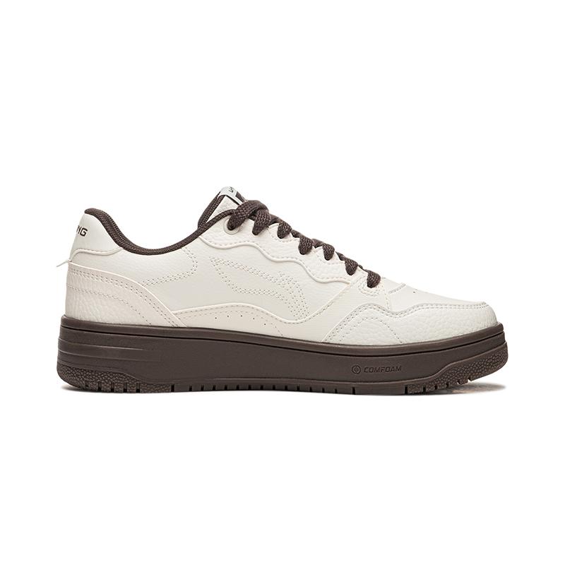 New LiNing Tianji Soft Slip Resistant Cushioning Abrasion Resistant Low Top Skateboard Shoes Women's Mist White AGCU310-3