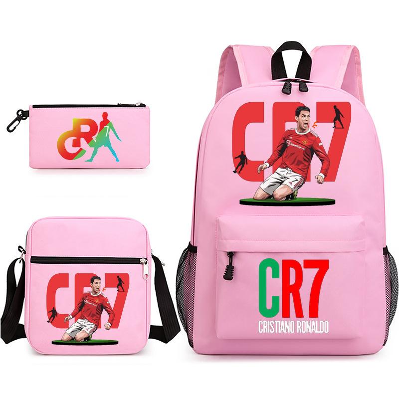 Cr7 Youth Fashion Children'S Student Schoolbag 3-Piece Set