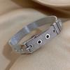 Greatera Stainless Steel Strap Men Bangle Fashion Adjustable Personality Knit Mesh Belt Bracelet For Couples Simple Jewelry