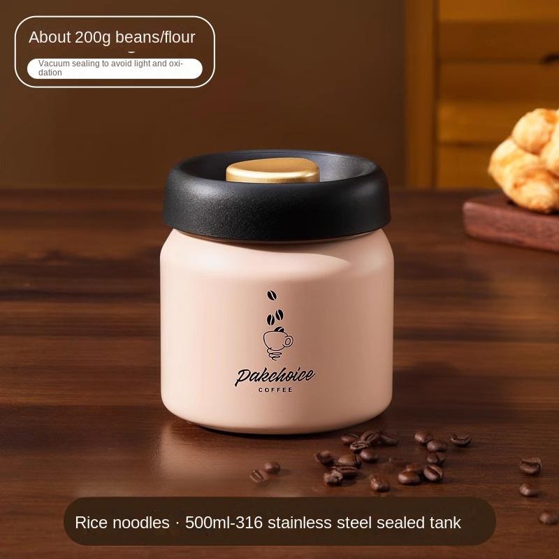 

Vacuum Coffee Bean Jars Container Stainless Steel Airtight Canister Light-proof Tea Spice Food Storage Jar Kitchen Storage Tools