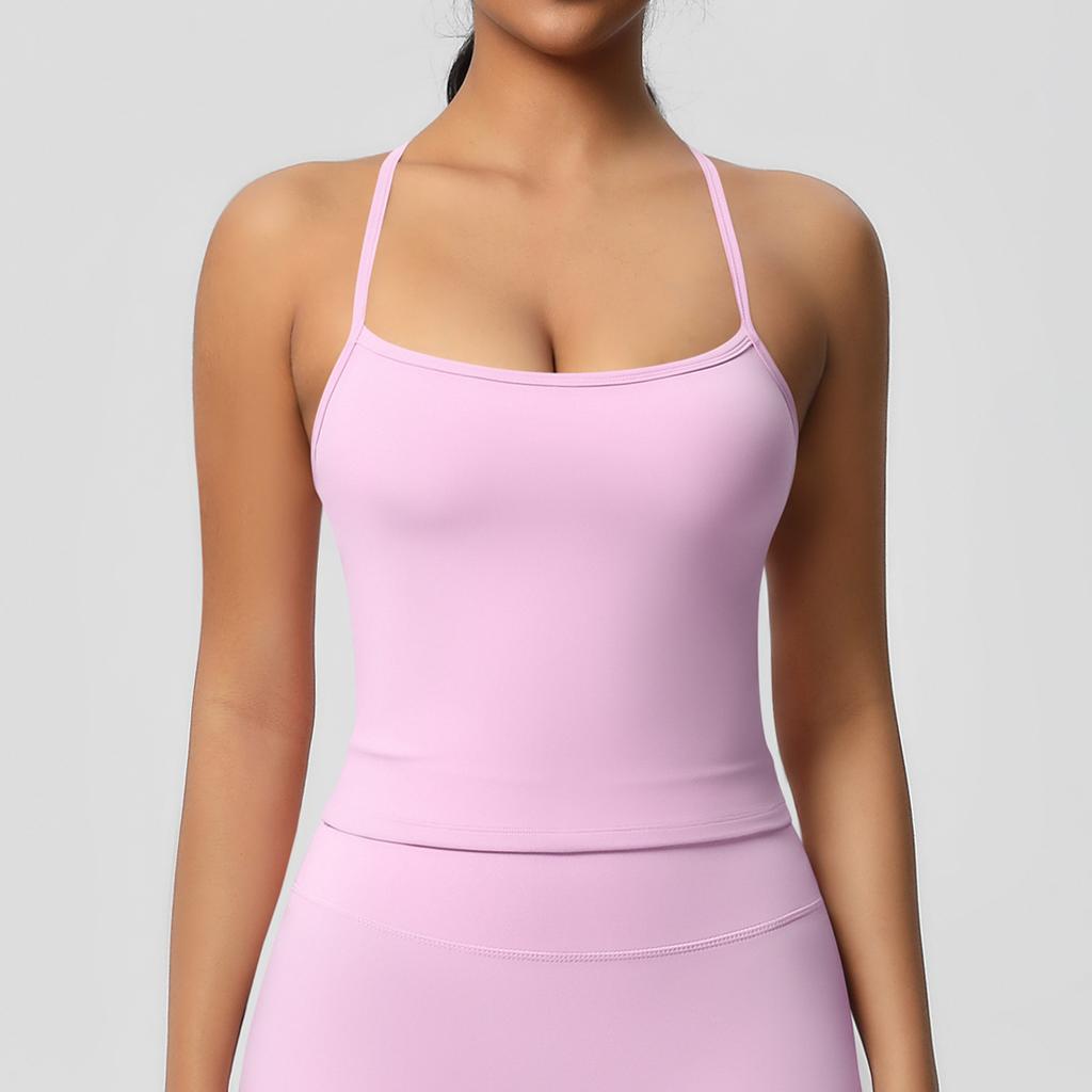 Double Sided Brushed Solid Color Tight Back Long Sports Bra, Running Fitness Yoga Suit, Vest For Women