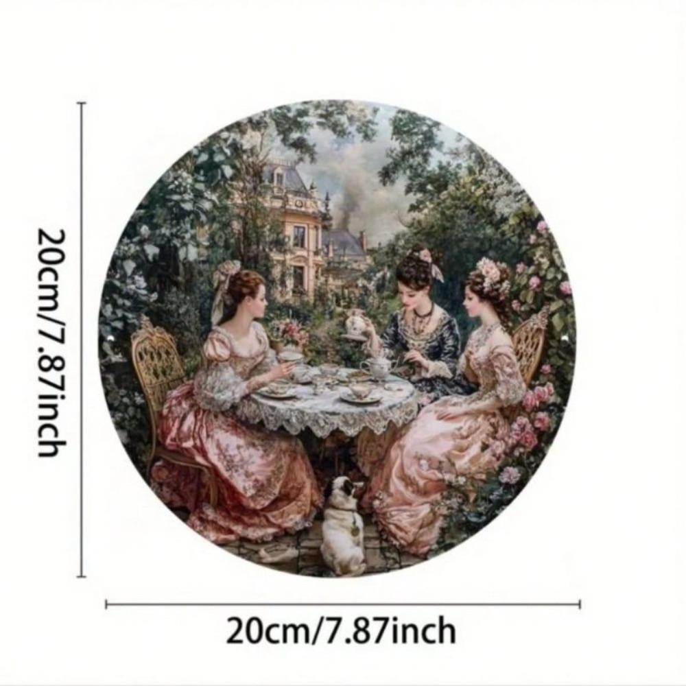 Round Metal Wall Art 20cm Home Decor Office Living Room Iron Painting