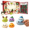 Sensory Fidget Toy 24 Day Christmas Countdown Calendar, Soft TPR Bun Squeeze Holiday Calendar Set for Stress Relief, Festive Decompression Gift