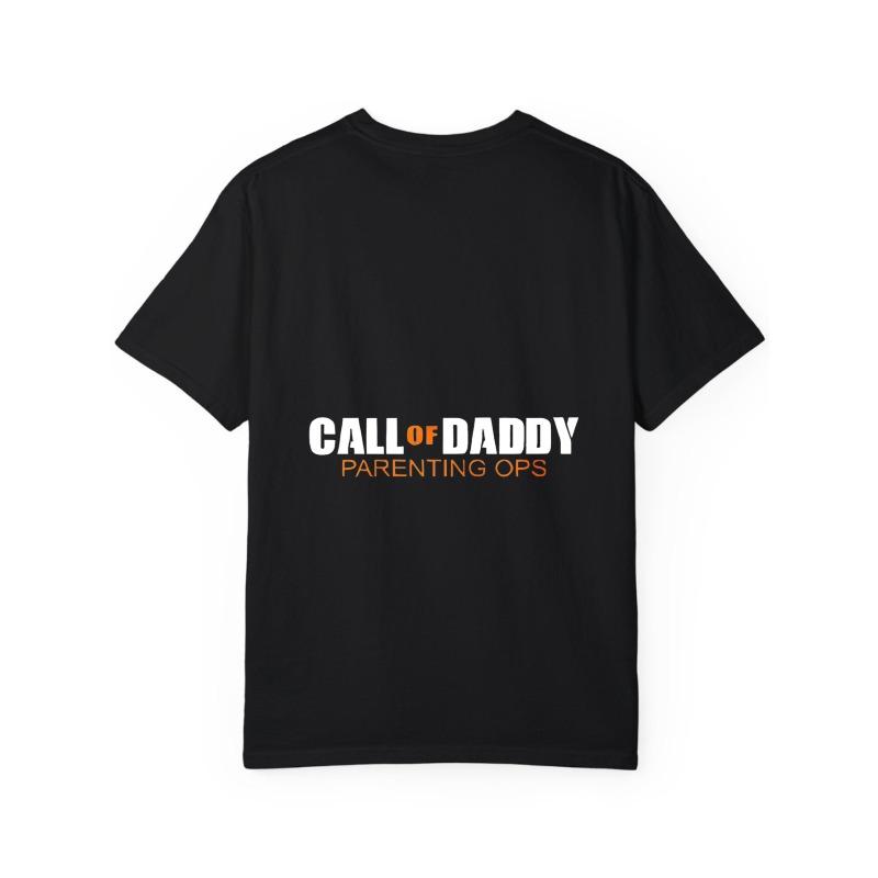 Weißes T-Shirt Call of Daddy Parenting Ops Print Freizeitkleidung für Männer