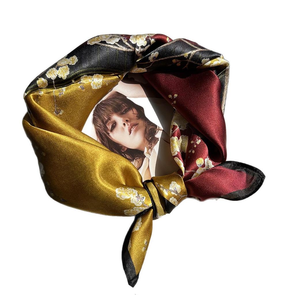 Silk silk scarf 11cm small square scarf high-end gift 111 mulberry silk silk scarf spring and autumn fashion scarf scarf