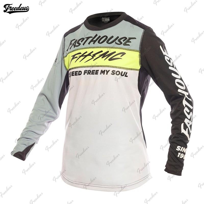 FASTHOUSE Camouflage Langarm Mountainbike Trikot Trail Riding Atmungsaktives Netz Radtrikot Herren