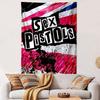 Sex Pistols Punk Band Ransom Note Logo Union Jack Grunge Pink Wall Tapestry Music Decor for Man Cave Studio Gift