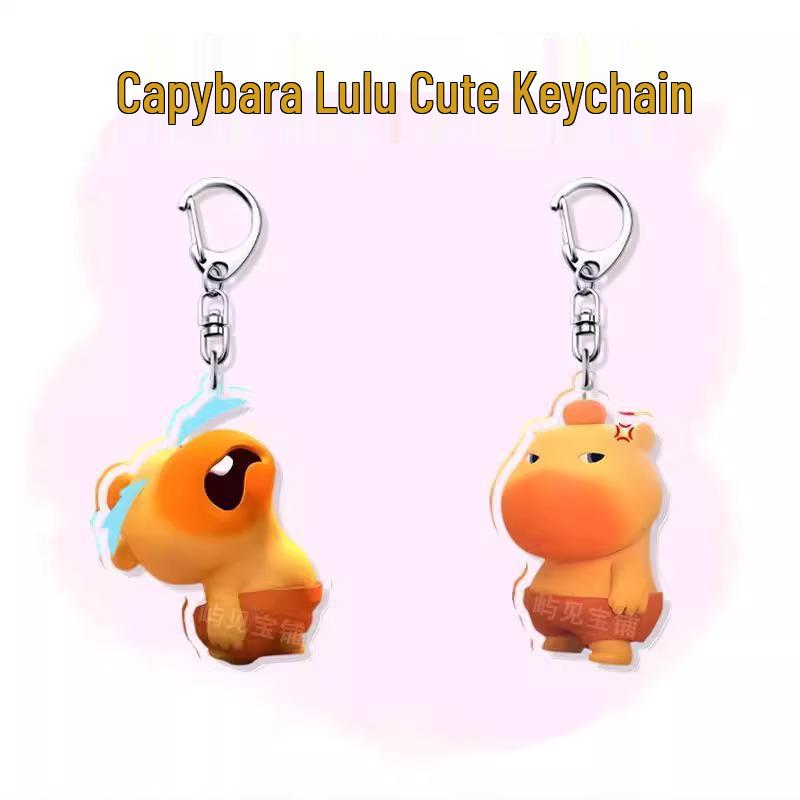 New Arrival: Capybara Lulu Cute Emoticon Acrylic Keychain (Random Two)
