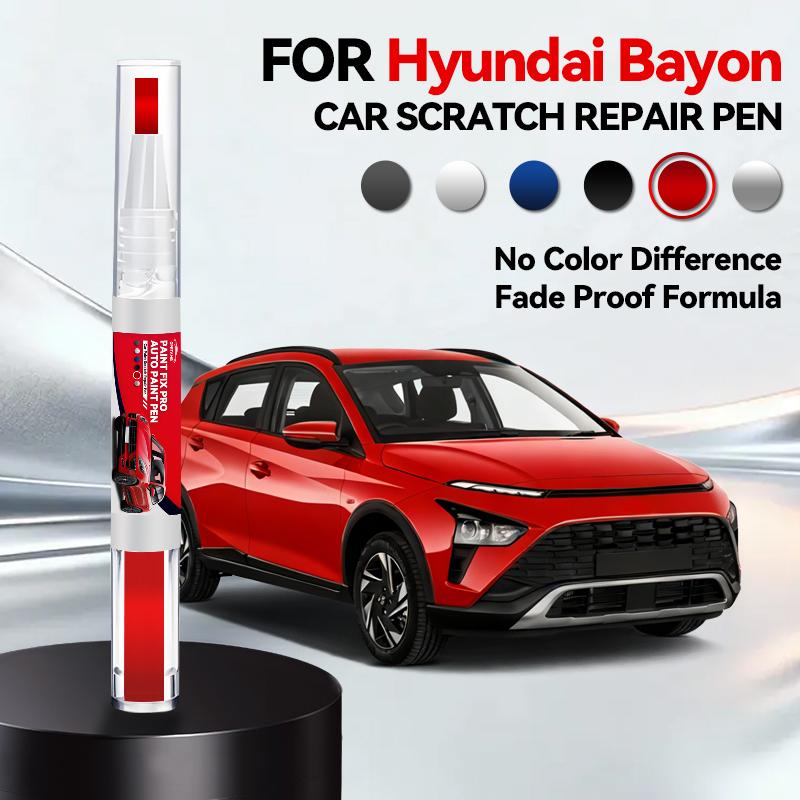

For Hyundai Bayon Paint Repair Pen Touch Up Scratch Remover DIY Auto Accessories Black White Blue Gray червоний