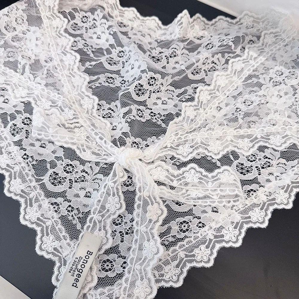 Trendy Lace Half Skirt Flower Embroidery Korean Spring Headscarf Lace Trim Apron Skirt Accessories