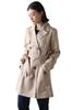Trench Sizes L RIRIYĀNO Women's Coat, Spring, Mid-Length, M, L, LL, 3L, 4L, 2127-112001 (L, Beige)