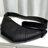Genuine Leather Crossbody Bag With Texture Water Droplet Shape Soft Full-Grain Cowhide Shoulder Daily Casual Wear
