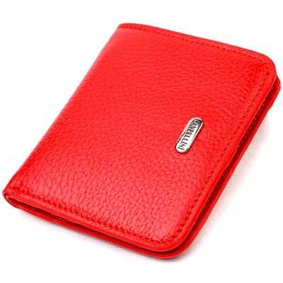 Excelente carteira feminina pequena feita de couro genuíno flotar CANPELLINI 21803 Vermelho
