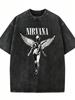 Vintage Wash Nirvana Angel 90s Grunge Loose Unisex Music Fan T-shirt