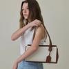 Button Canvas Leather Shoulder Bag
