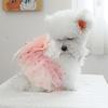 Fairy Dress Cat Dog Wedding Dress Organza Puppy Skirt Sweety Pet Skirt  Birthday Party