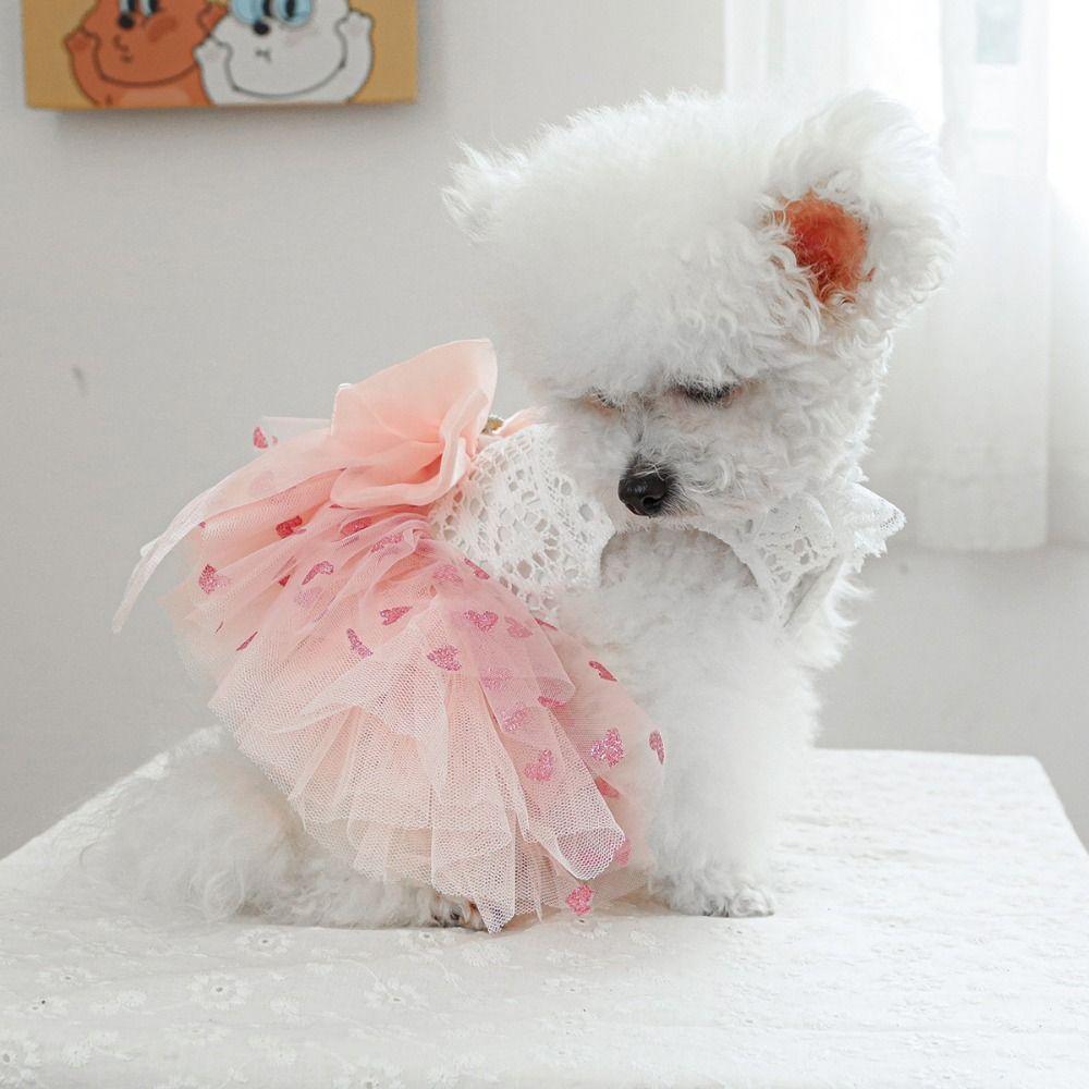 Fairy Dress Cat Dog Wedding Dress Organza Puppy Skirt Sweety Pet Skirt  Birthday Party