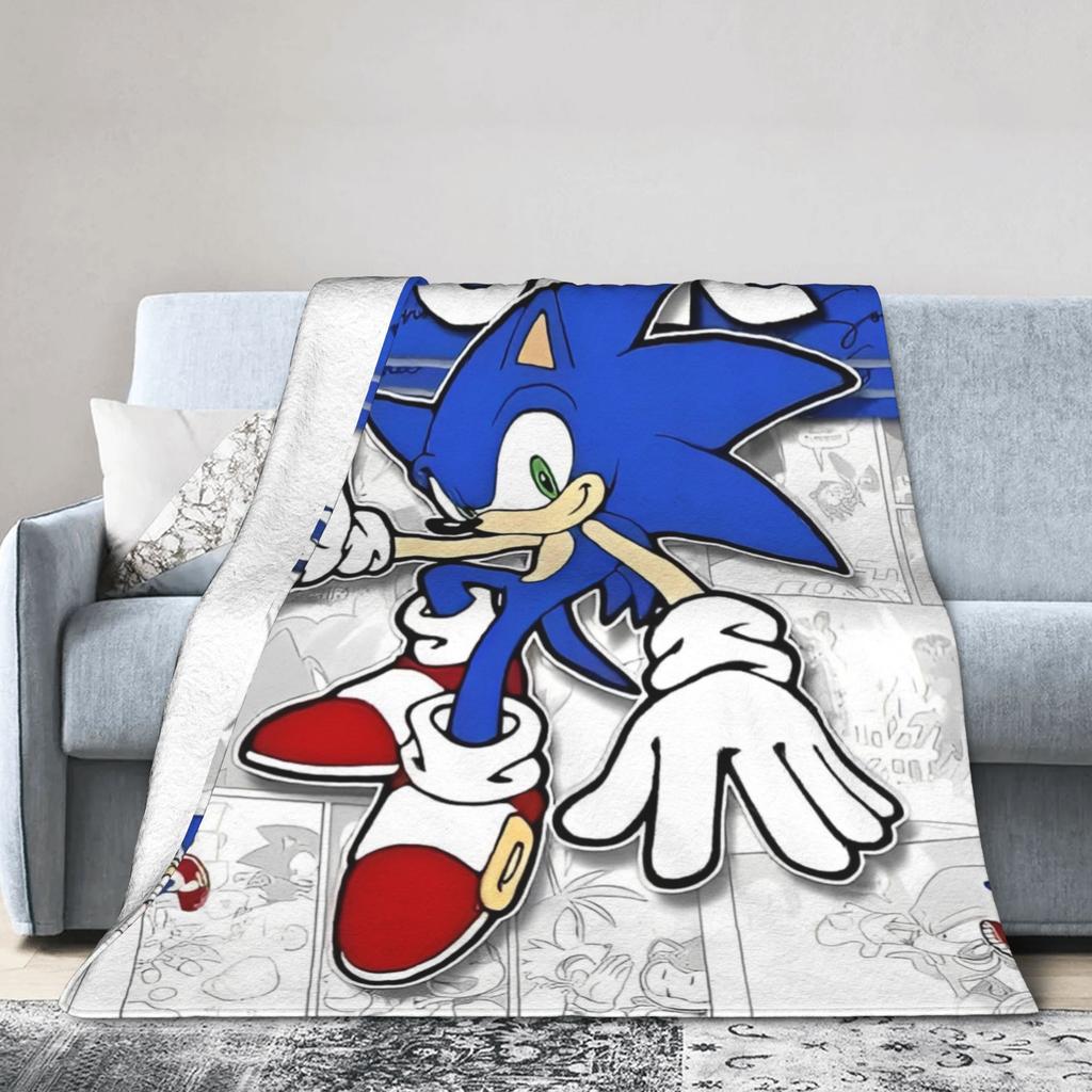 Shadow Game Knitted Blankets Soniced Cartoon Plush Throw Blankets Bed Sofa Personalised Soft Warm Bedspread