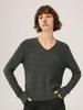 Autumn/Winter 2025 Women's V-Neck Pure Wool Slimming Pullover Sweater
