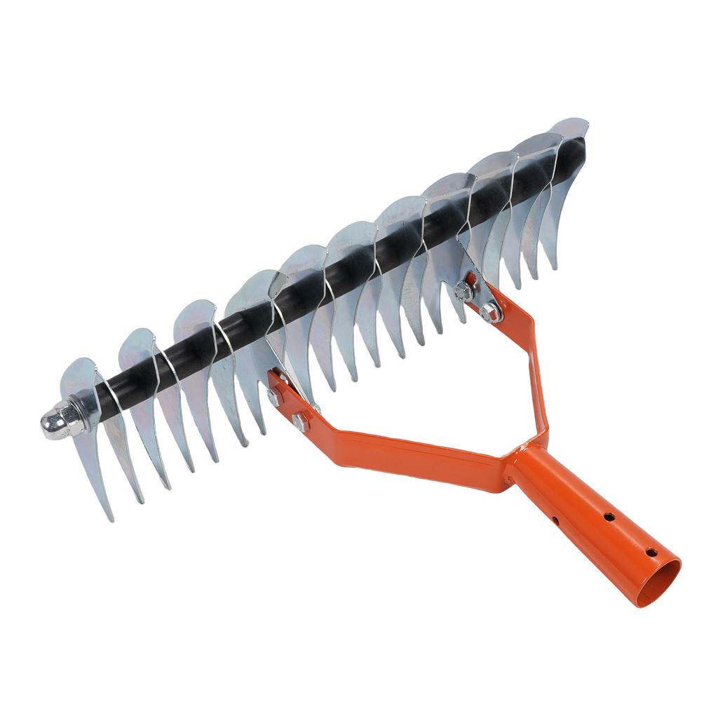 Thatch Rake Ergonomic Design 3 Section Pole Handle Multifunctional Detachable Wide Head Grass Grooming Rake