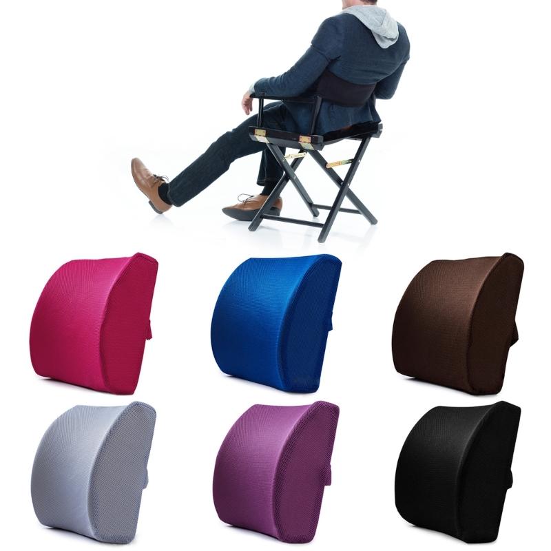Lumbar Support Pillow for Office Chair Back Support Pillow for Car, Computer Chair, Soft Memory Foam Back Cushion