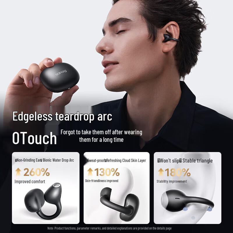 SANAG F30 Air-Bone Conduction Ear-Clip Sports Headphones