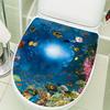 Cartoon 3D Sea World Toilet Sticker Bathroom Toilet Cover Bathtub Waterproof Durable Removable Home Decoration Vinyl Decals
