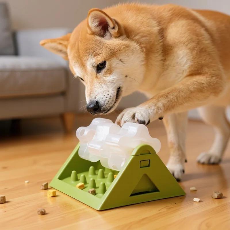 Interactive Dog Puzzle Feeder Toy Slow Feeder Bowl with Leak-Proof Design Durable Mental Stimulation Enrichment