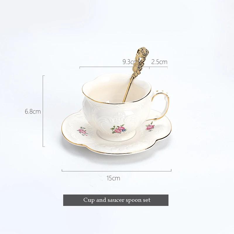 English Teapot Set European Vintage Flower Tea Cup Court Style Ceramics Coffee Cup Saucer Pot Home Exquisite Drinking Utensils