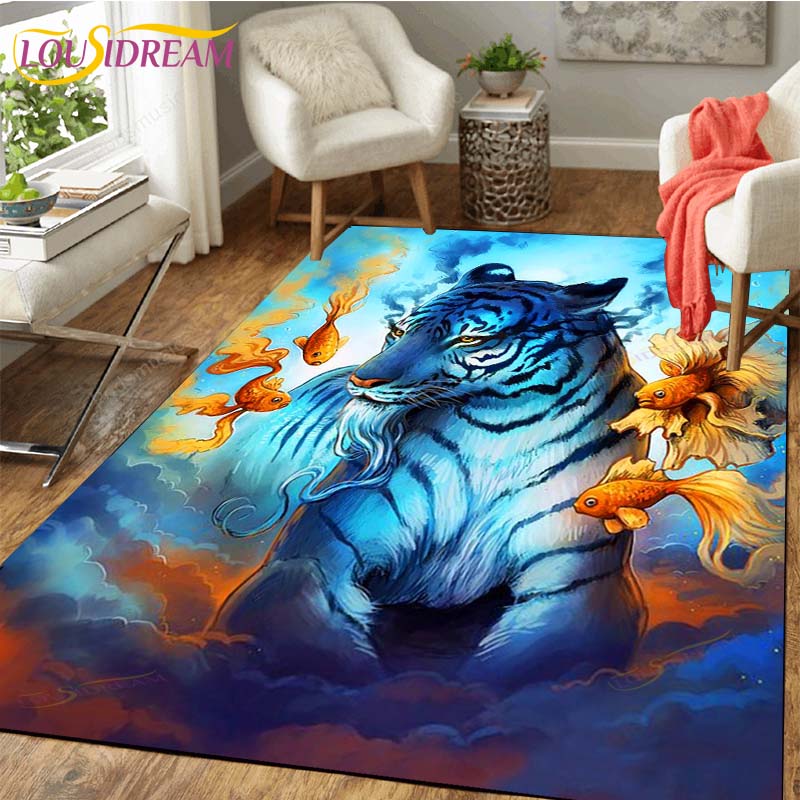 

Ковер с тигром, нескользящий коврик, коврик для комнаты, квадратный качественный съемный коврик для кухни, ванной, пола, водонепроницаемый коврик 160cm x 200cm