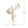 Plant Shaped Pearl  Tulip Flower Brooch For Women Coat Wedding Jewelry Party Accessries Gifts