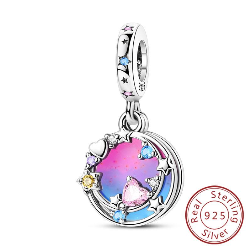 New Original Copper Charms Beads Pendant Owl Bow Round Simple Zircon Beads For Women Fine Jewelry Making