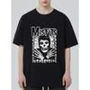 Schwarzes T-Shirt Misfits Totenkopf Logo Bandaufdruck Lässig Streetwear Herren Top Musikfestival Kleidung