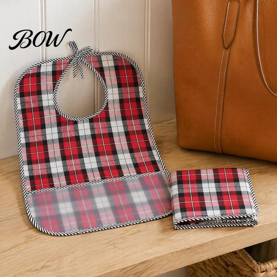 Adult Bibs for Seniors Double-sided Waterproof Bib, with Adjustable Neck Strap, Wide Clothing Protectors Eating Crumb Catcher Large Washable Protector
