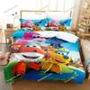 Cartoon Bedding Set Super Wings Duvet Cover Comforter Bed Set Quilt Cover Pillowcase,King Queen Twin Size Boys Girls Adults