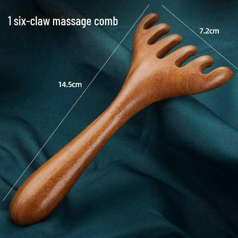 

Массажная расческа для кожи головы из рогов оленя и меридиональный скребок из сандалового дерева 1 sandalwood [six-claw massage comb]