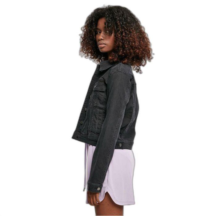 Veste en jean femme - Urban Classics - Organic - Coton biologique - Coupe régulière - Noir