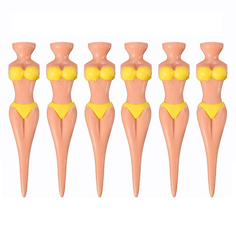 6pcs Golf Stud Plastic Ball Holder Bikini model beauty body TEE