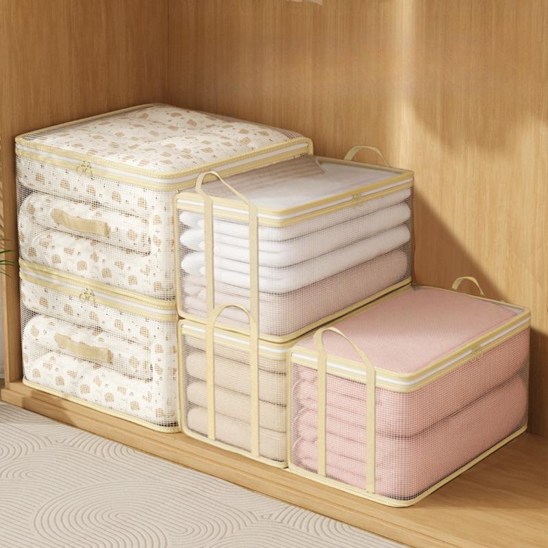 Clear View Transparent Storage Bag, Sturdy Reinforced Handles, Zippered Storage Organizer, Ideal for Home Organization & Moving, Under-Bed Storage