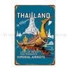 Thailand Vintage Airline Travel Advertising Print Metal Sign Club Wall Wall Plaque Iron Classic Tin Sign Poster