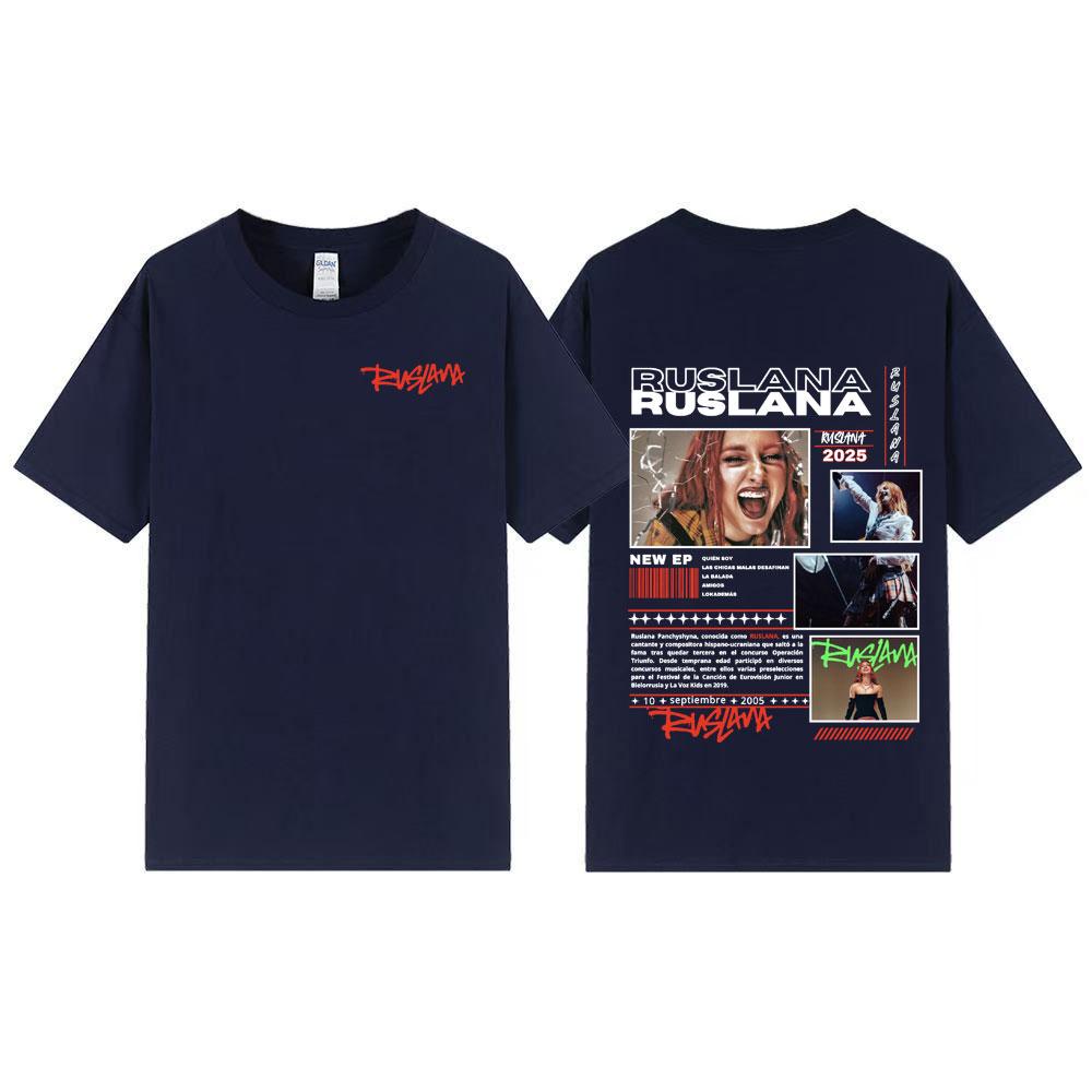 Singer Ruslana Album Tour 2025 Merch T Shirts Men Women's Clothing Fashion Aesthetic Gothic T-shirt Hip Hop Casual Cotton TShirt